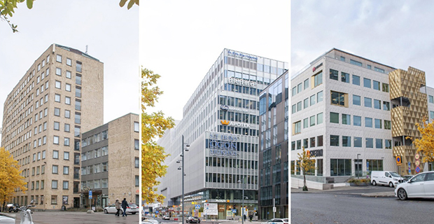 Hotel Giò, St Eriks Ögonsjukhus samt kontorshuset Hilton 7 i Frösunda är årets finalister till Solnas stadsmiljöpris 2020.